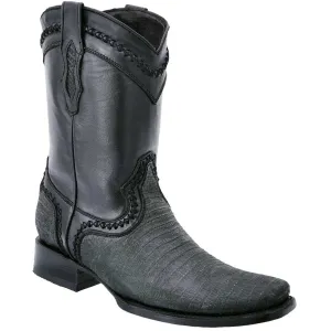 Botas de Armadillo Grabado Horma Hudson Cuadrada Color Negro WD-023