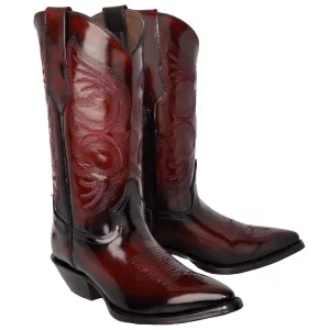 Botas de Cuero Original Camaleon Horma Puntal Color Vino JB-900CVINO