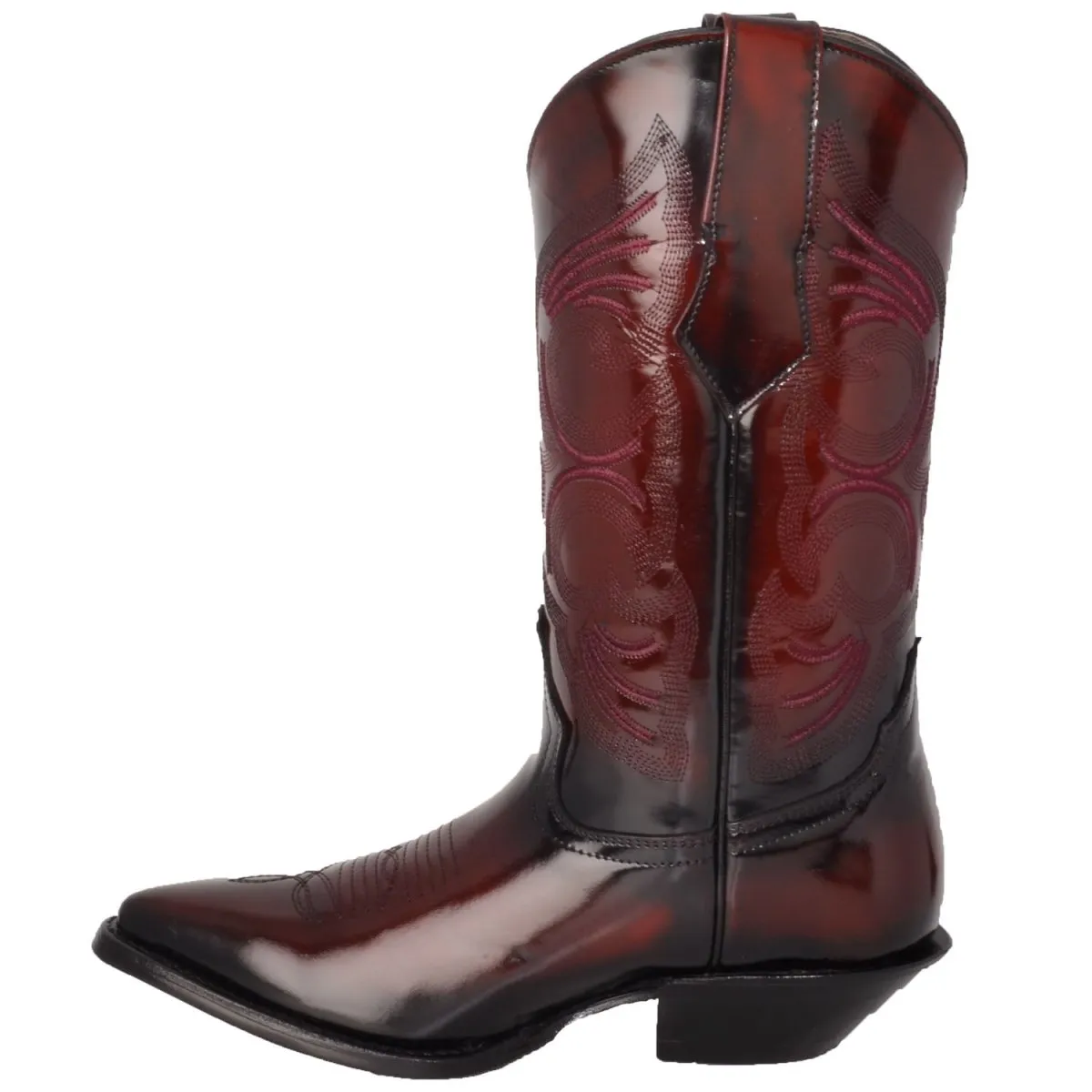 Botas de Cuero Original Camaleon Horma Puntal Color Vino JB-900CVINO