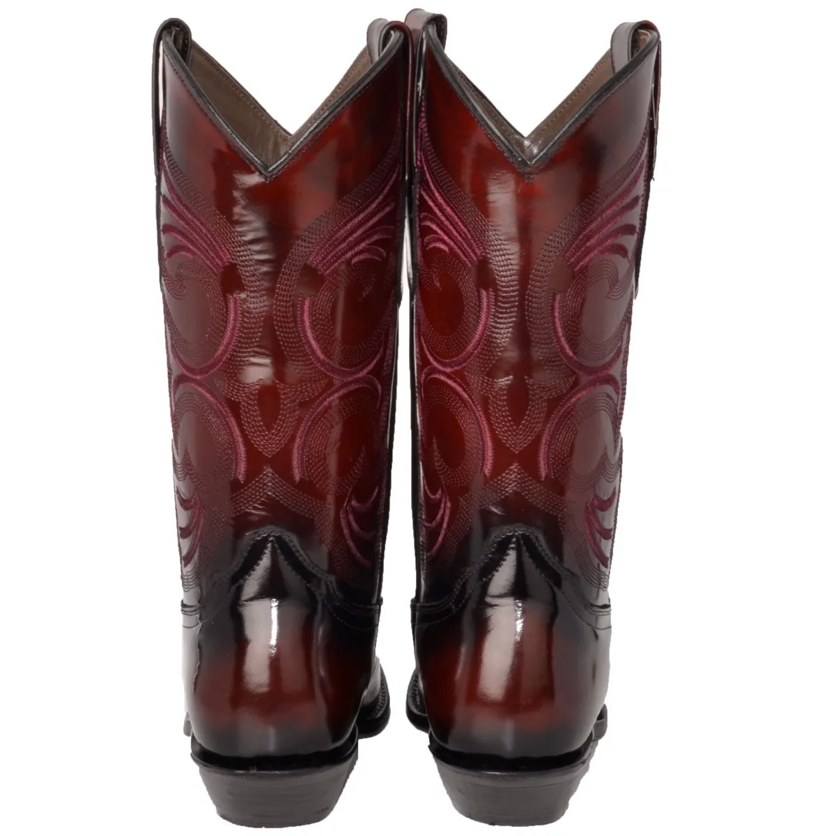 Botas de Cuero Original Camaleon Horma Puntal Color Vino JB-900CVINO