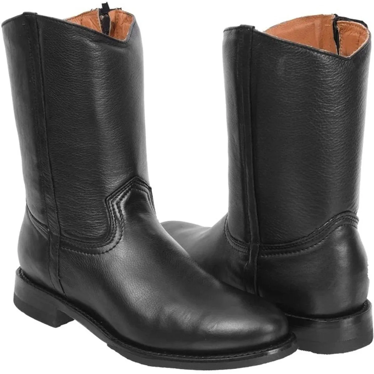Botas de Cuero Original Horma Ropper Redonda Color Negro JB-SB1000