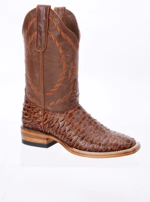 Botas de Oso Hormiguero Grabado Horma Rodeo Color Cognac WD-298
