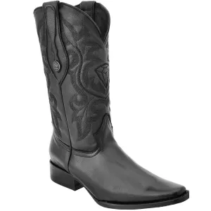 Botas de Venado Grabado Horma Europea Color Negro WD-169