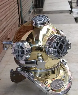 CASCO DE BUCEO PROFUNDO DE LATÓN ANTIGUO MARK V US NAVY VINTAGE 18 pulgadas