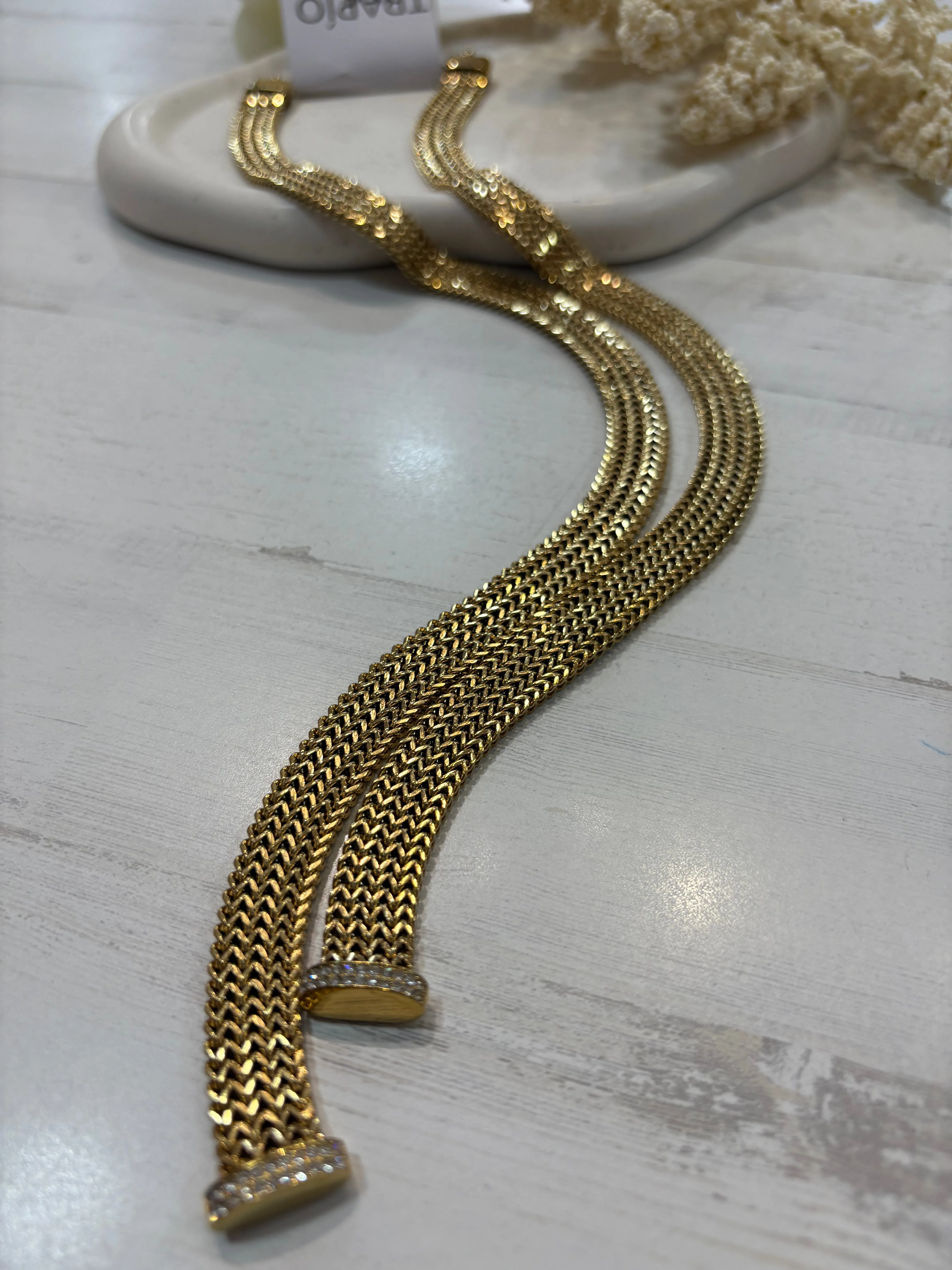 Collar acero  largo Amapola