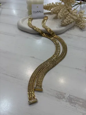 Collar acero  largo Amapola