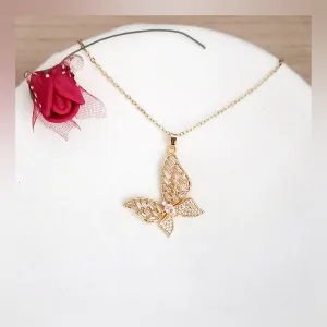 Collar Mariposa Brillante Acero