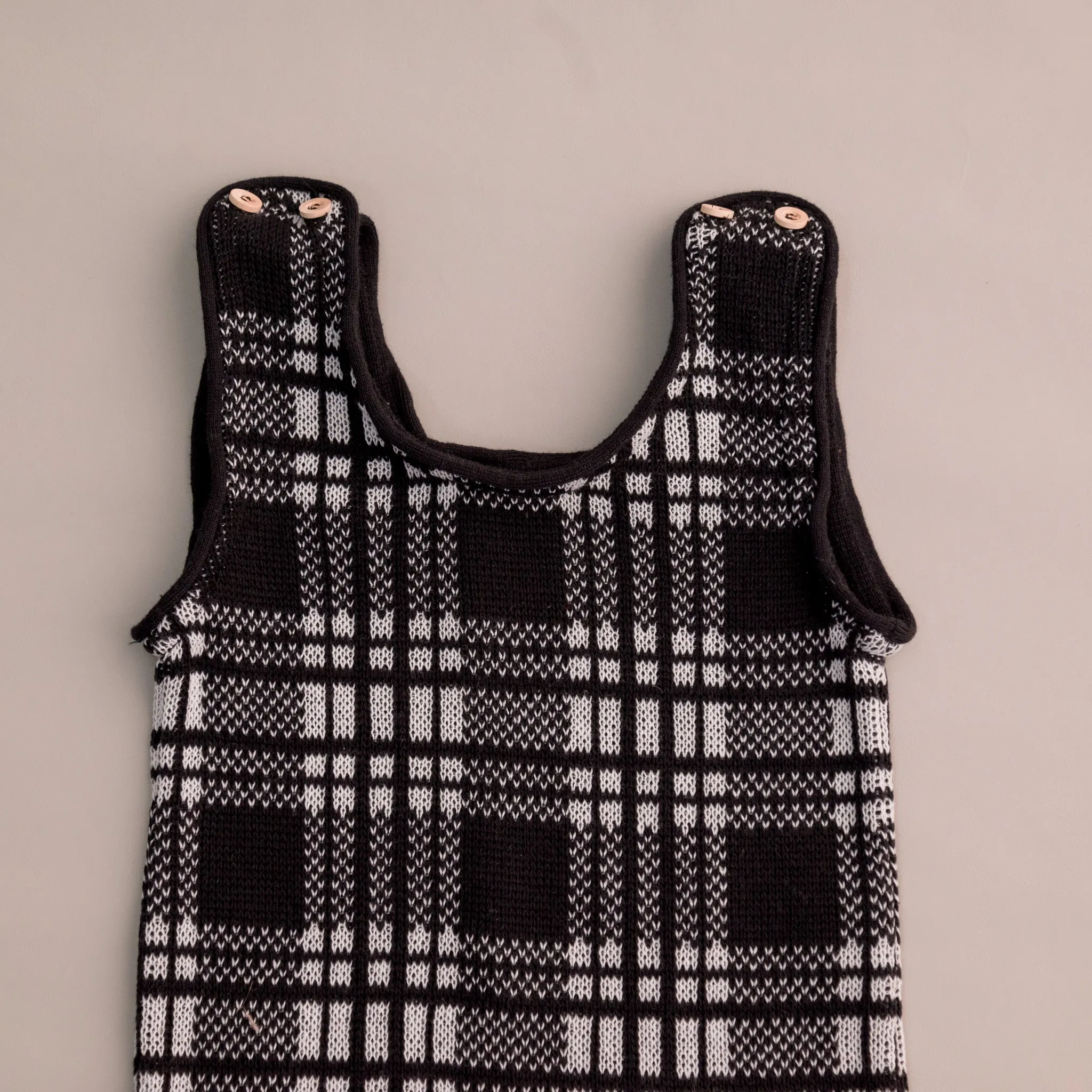 Jardineira Tricot Xadrez