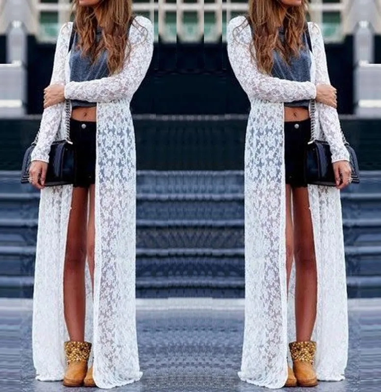Kimono Longo de Renda