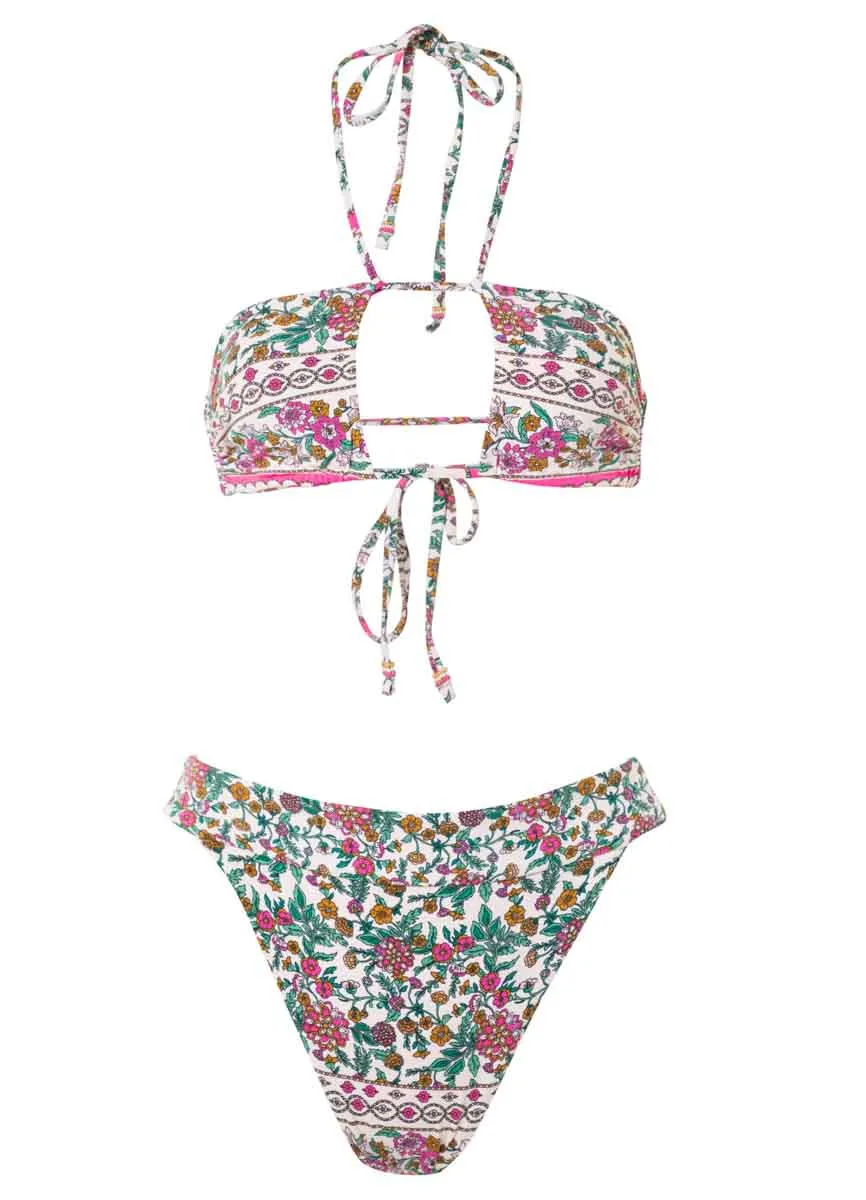 Maaji Ornamental Vintage Zefora High Rise/High Leg Bikini Bottom