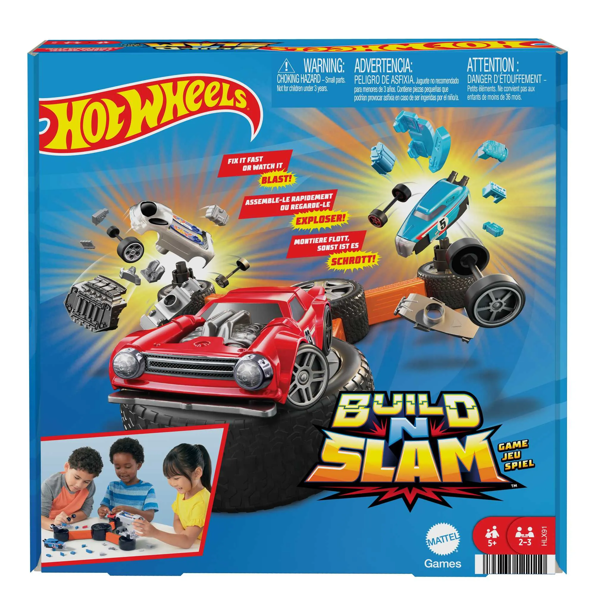 Mattel Games Kids Juego de Mesa Hot Wheels Construye y Destruye
