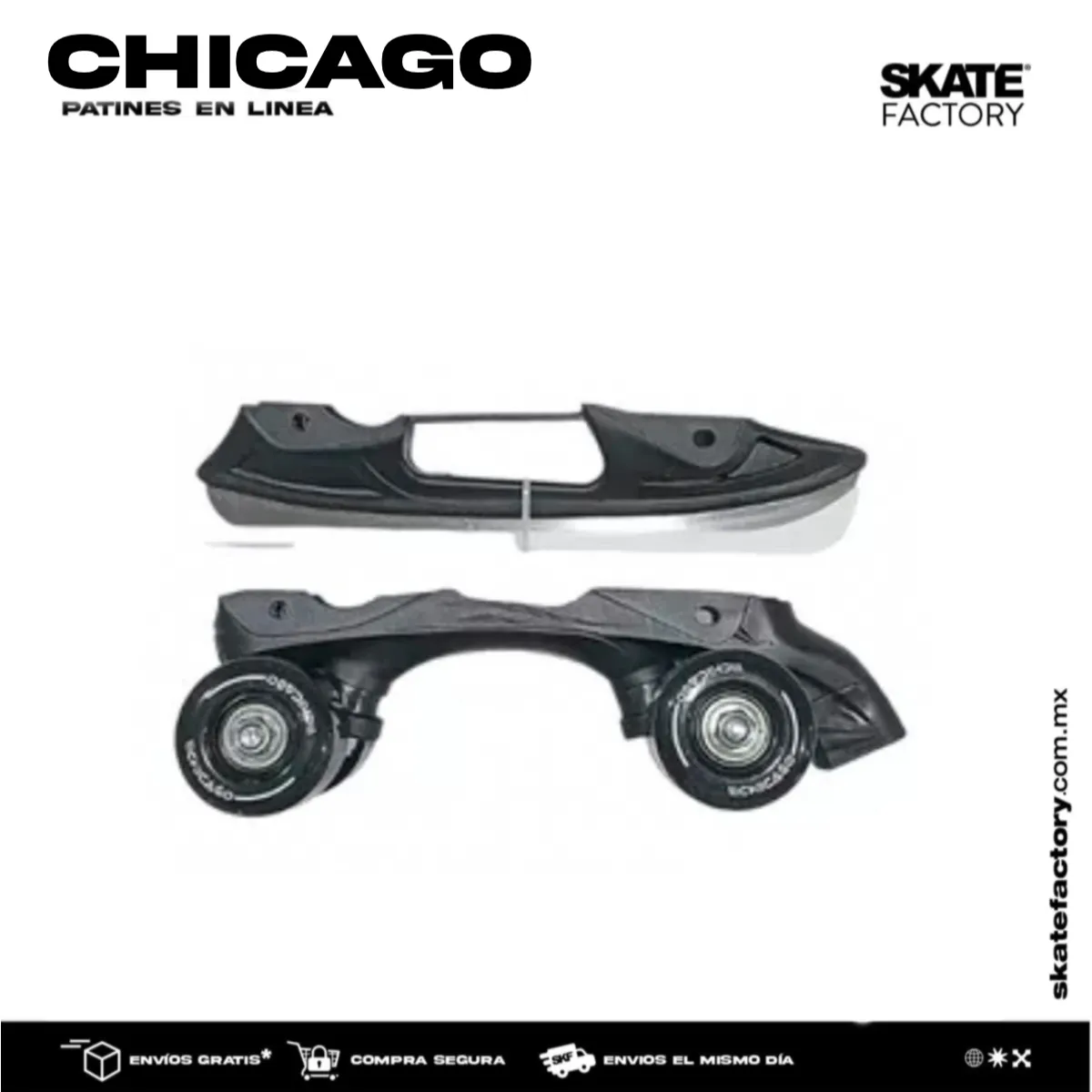 PATINES EN LINEA CHICAGO AJUSTABLES 3 EN 1 NEGRO