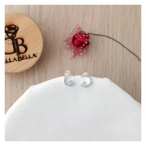 Pendientes Luna y ópalo