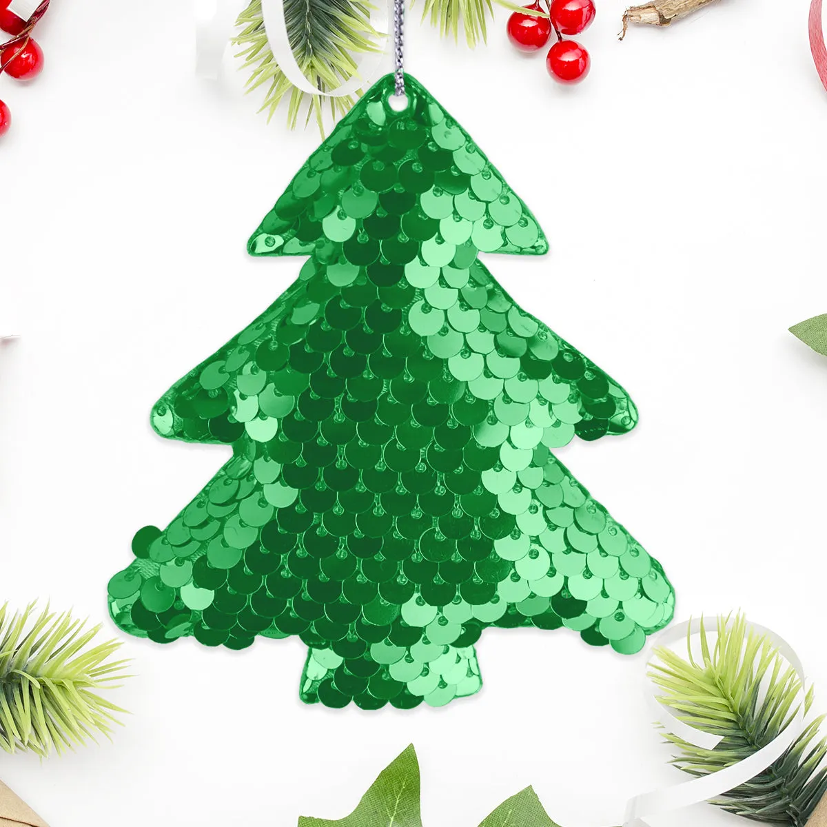 Árbol Navideño con Lentejuelas color Verde