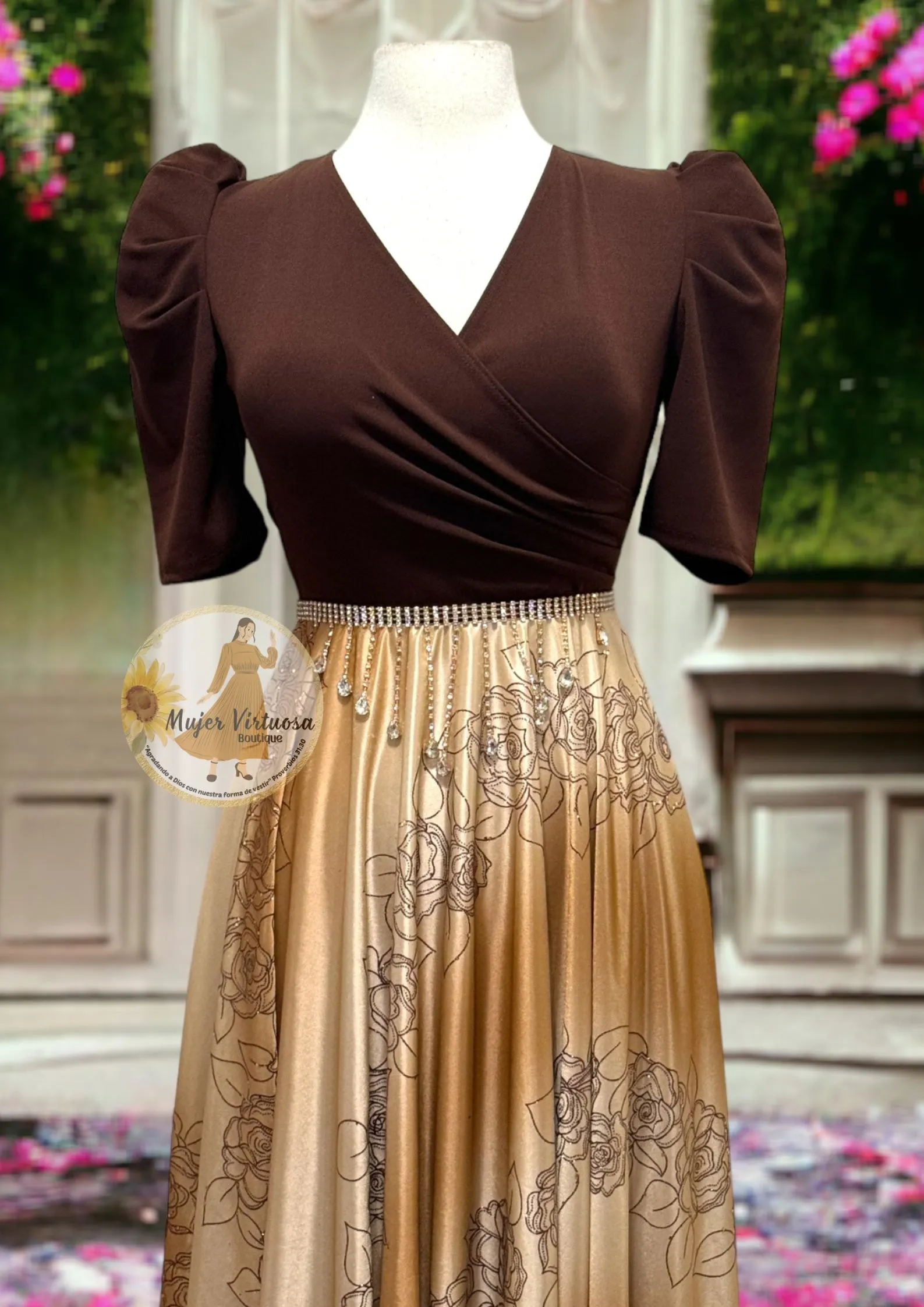 Susan Brown Satin Dress