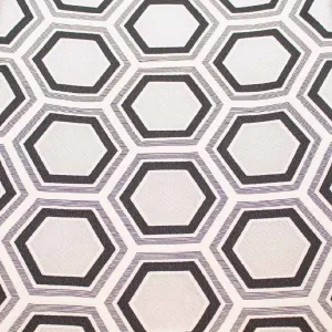 Tela Hexagone Noir Geométrica Código 2143 | Diseño Moderno para Tapicería y Decoración