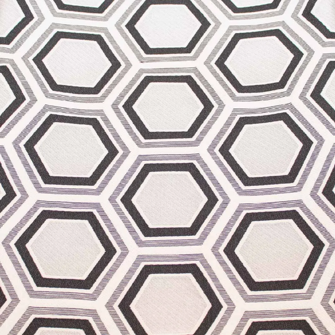 Tela Hexagone Noir Geométrica Código 2143 | Diseño Moderno para Tapicería y Decoración