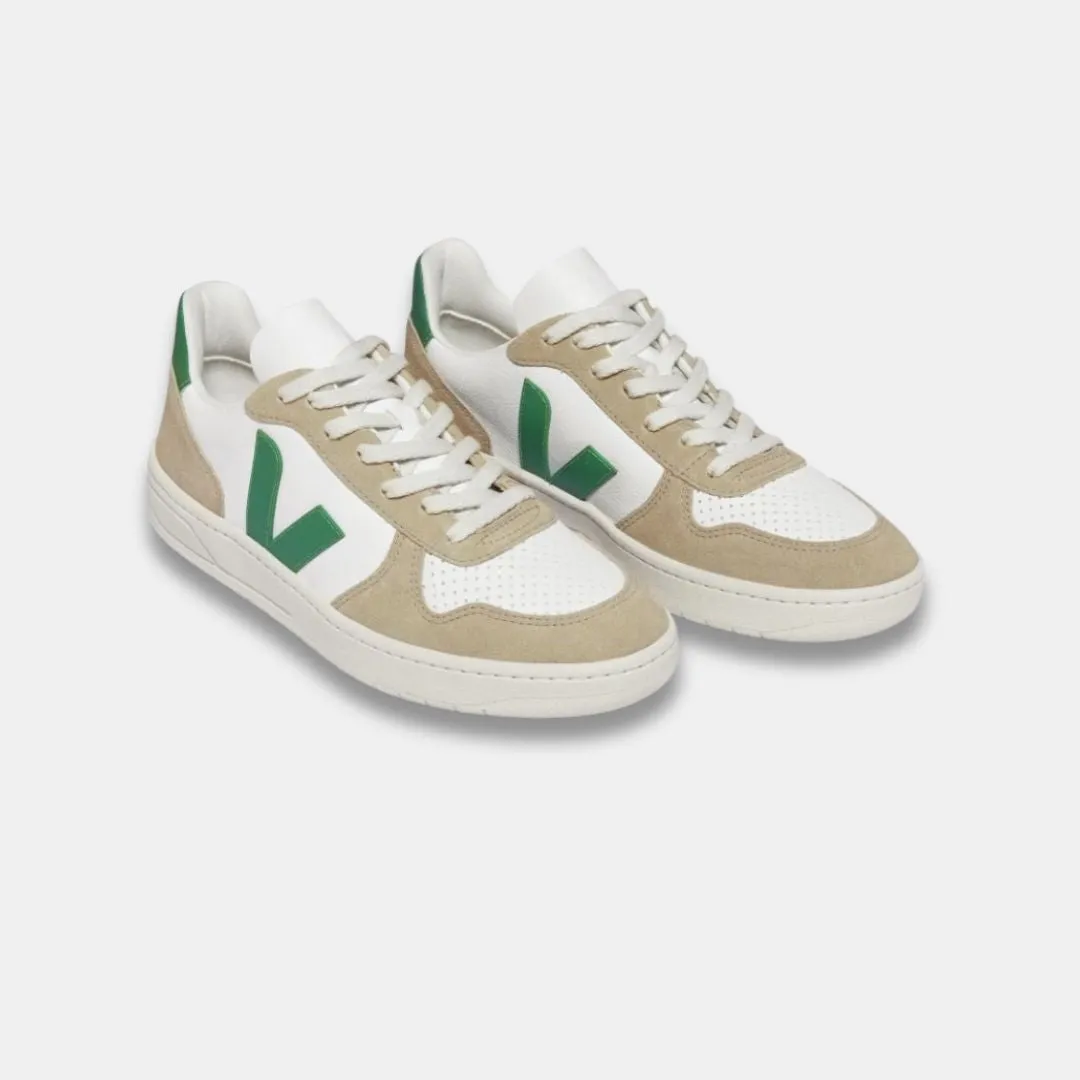 Veja Men's V-10 Chromefree Leather Extra White Emeraude Sahara