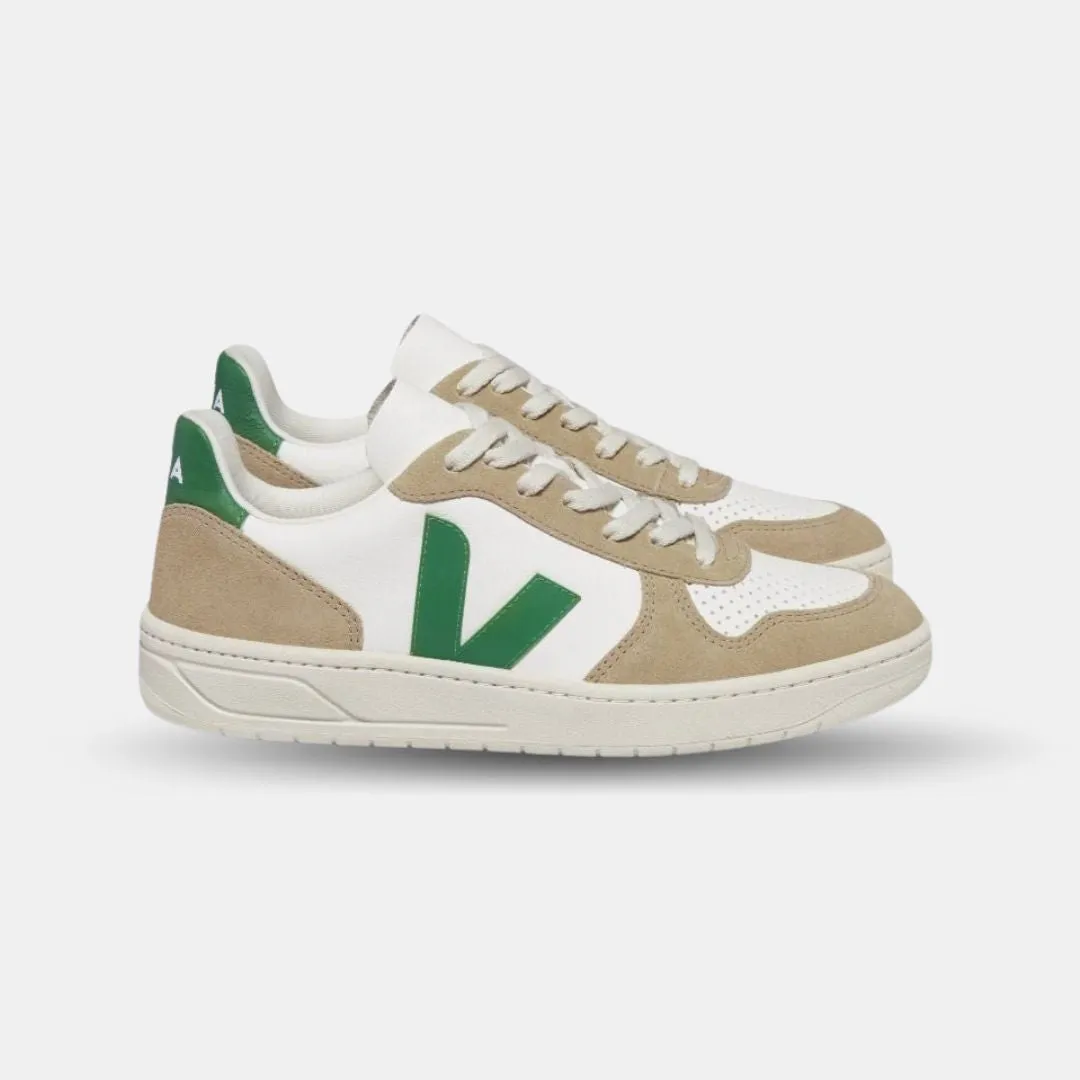 Veja Men's V-10 Chromefree Leather Extra White Emeraude Sahara