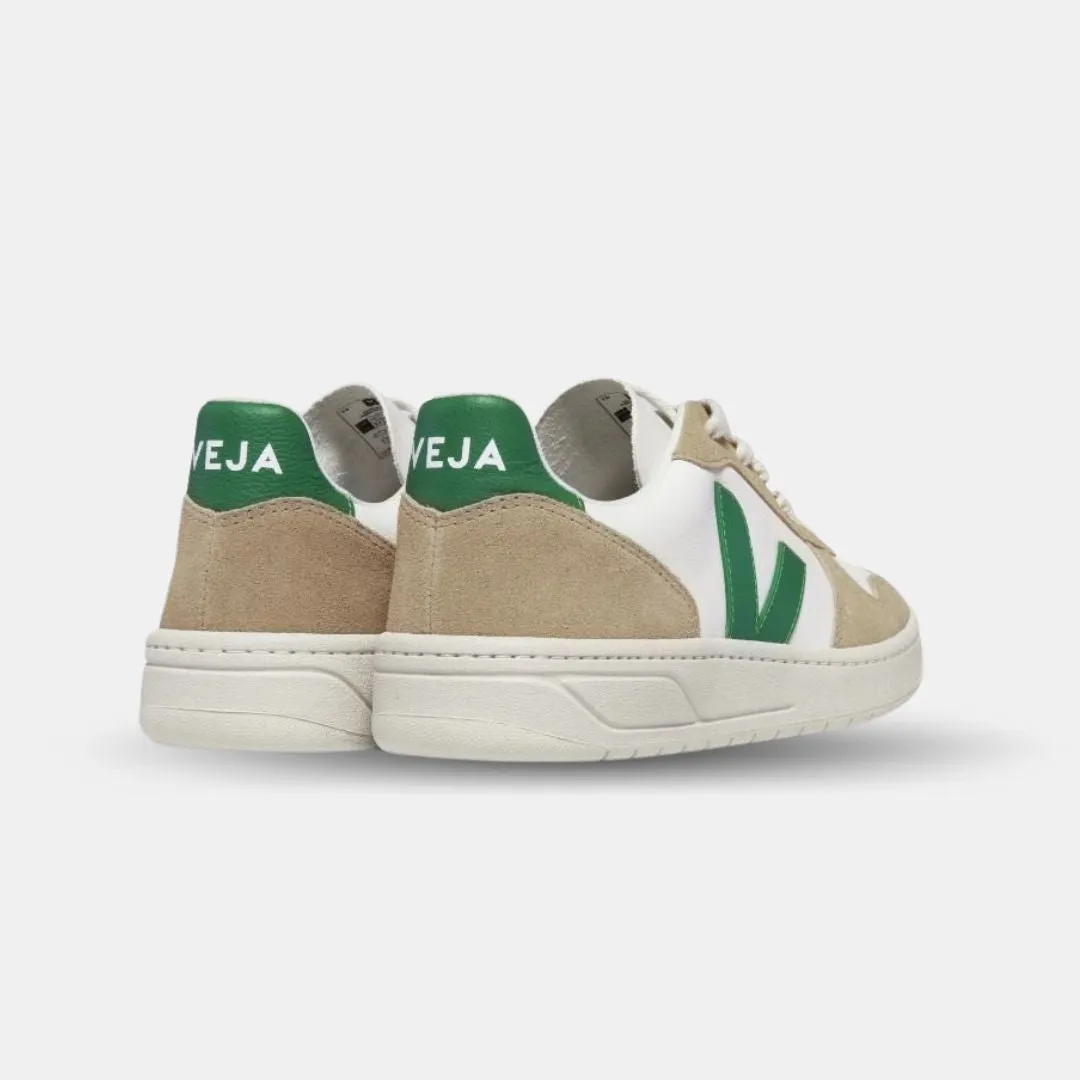 Veja Men's V-10 Chromefree Leather Extra White Emeraude Sahara