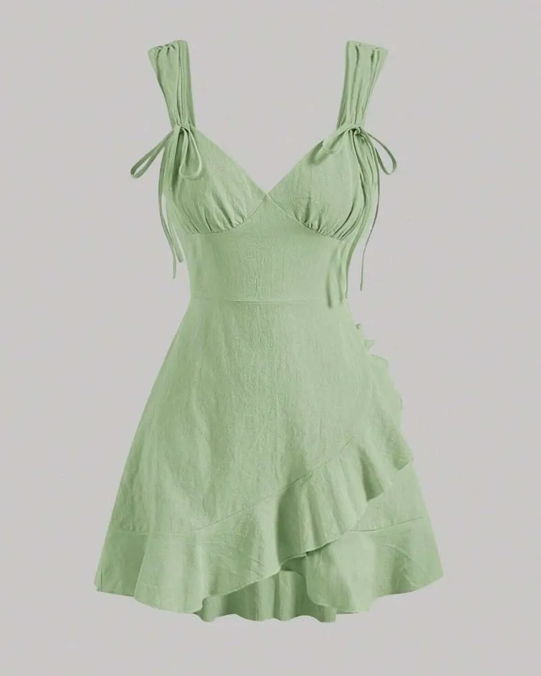 Vestido de Festa Curto Acinturado Decote V