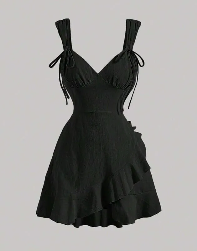Vestido de Festa Curto Acinturado Decote V