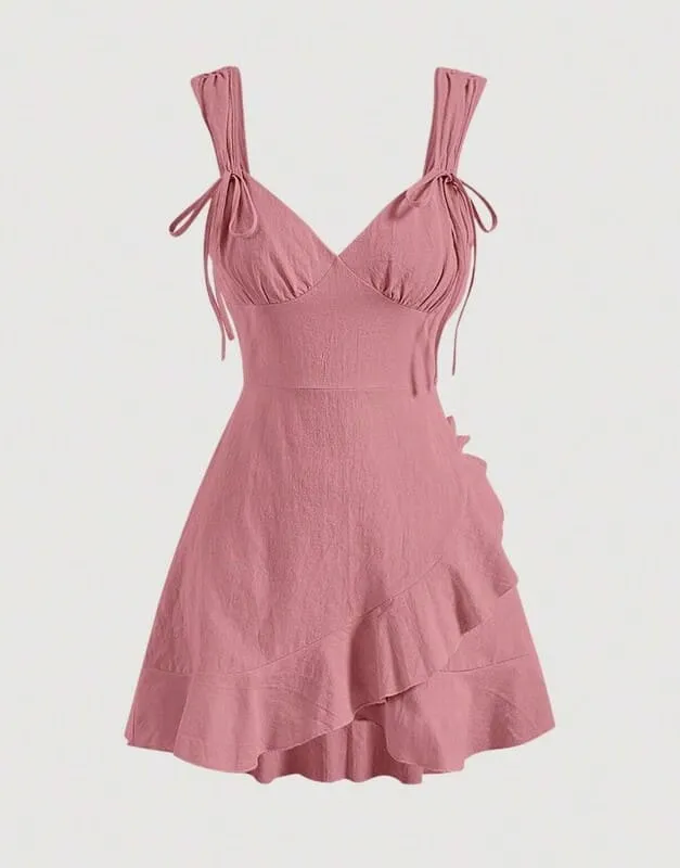 Vestido de Festa Curto Acinturado Decote V