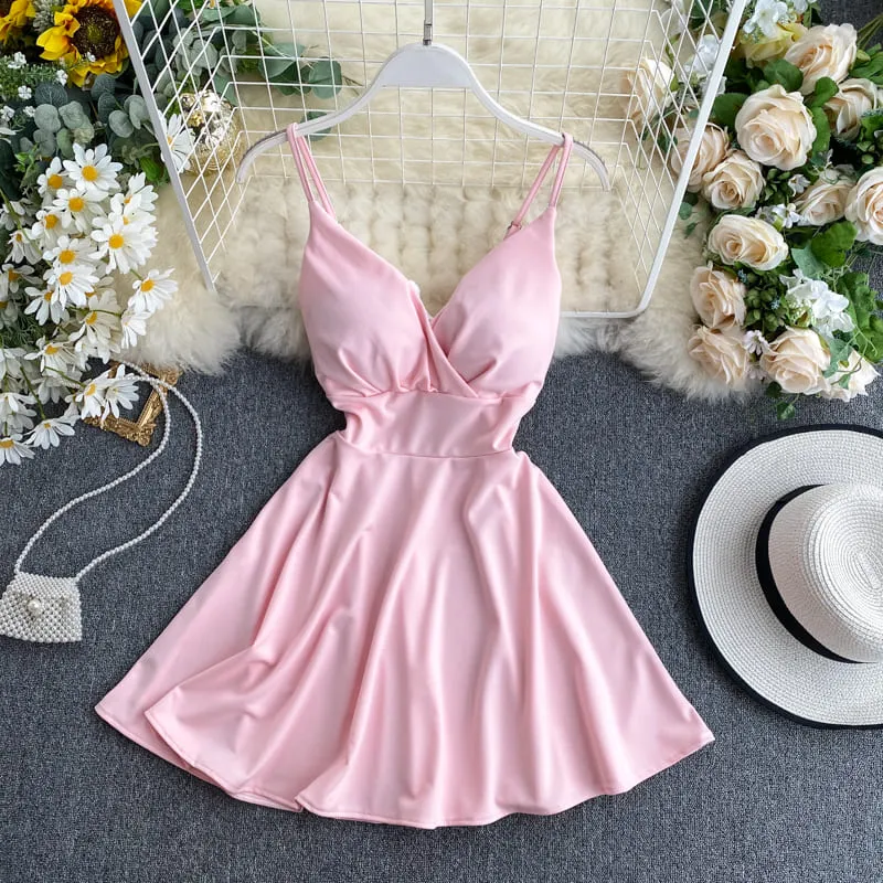Vestido de Festa Curto c/Bojo Acinturado Alcinha