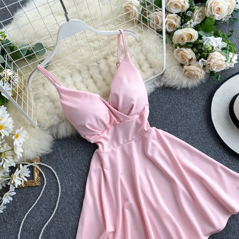 Vestido de Festa Curto c/Bojo Acinturado Alcinha