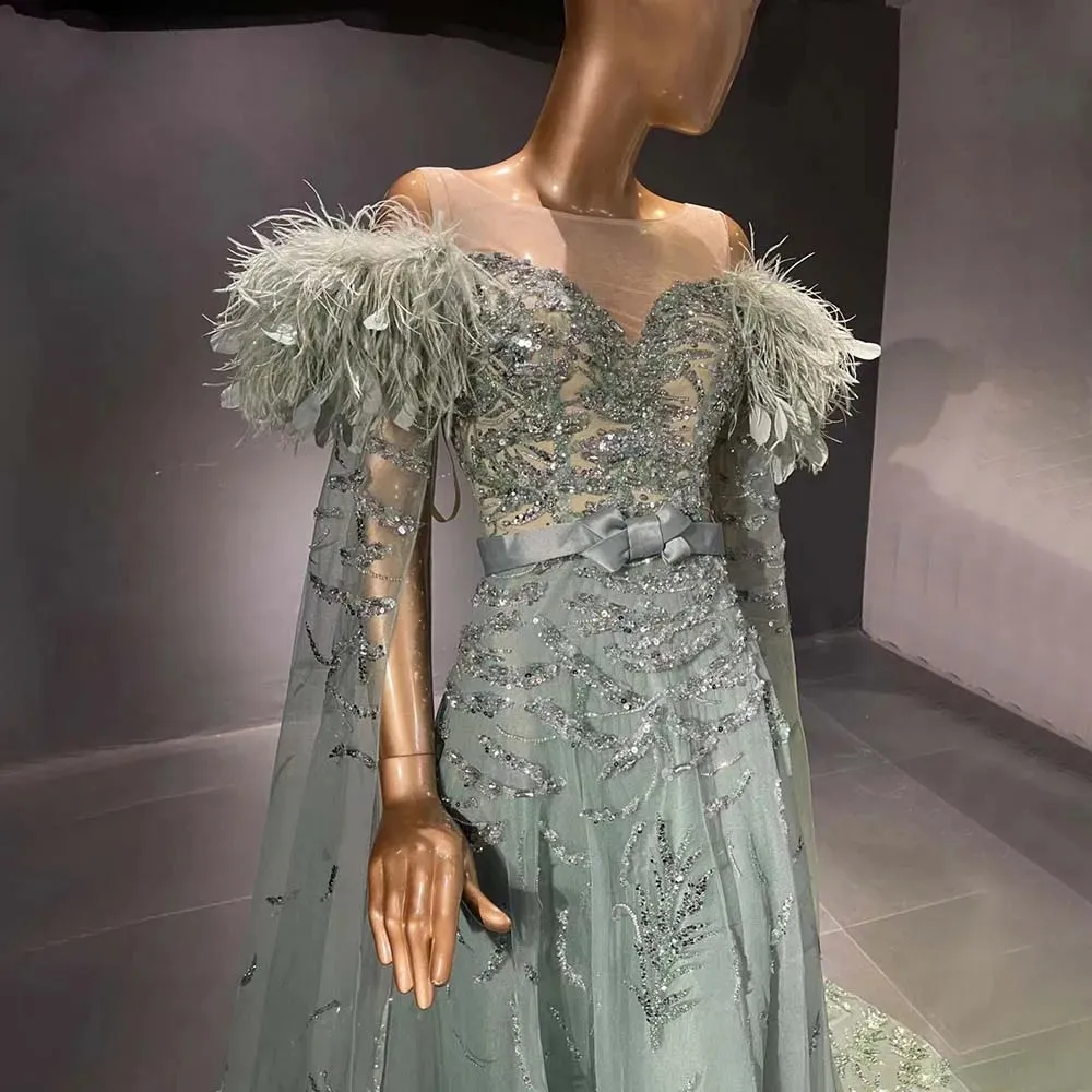 Vestido de Festa Longo Elegante Cristais Verde Menta - Modelo Especial