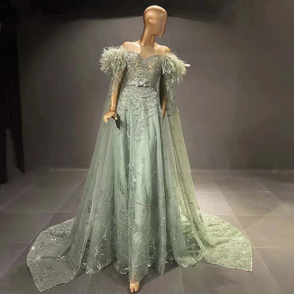Vestido de Festa Longo Elegante Cristais Verde Menta - Modelo Especial
