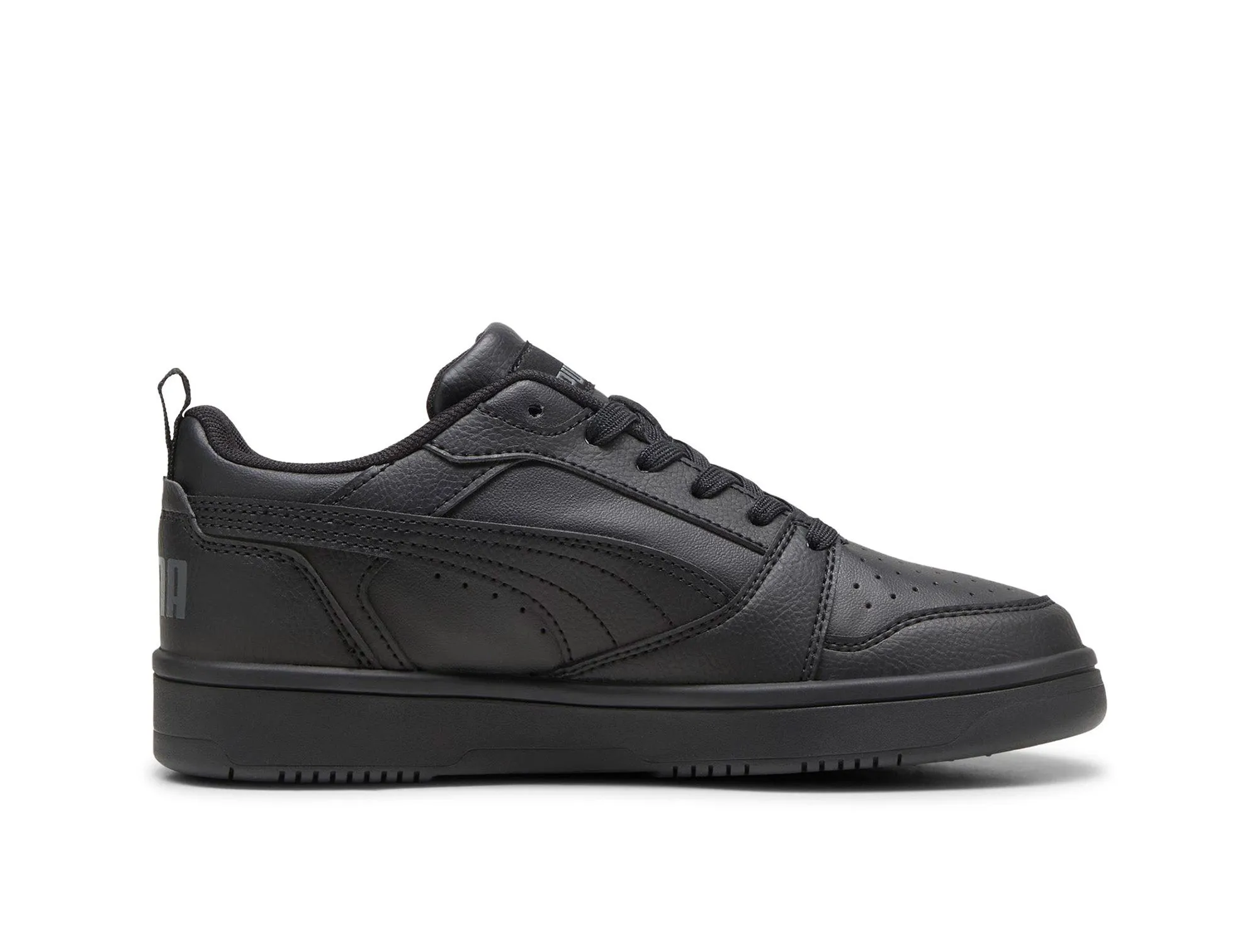 Zapatillas Puma Rebound V6 Cuero Cadete Mono Negro