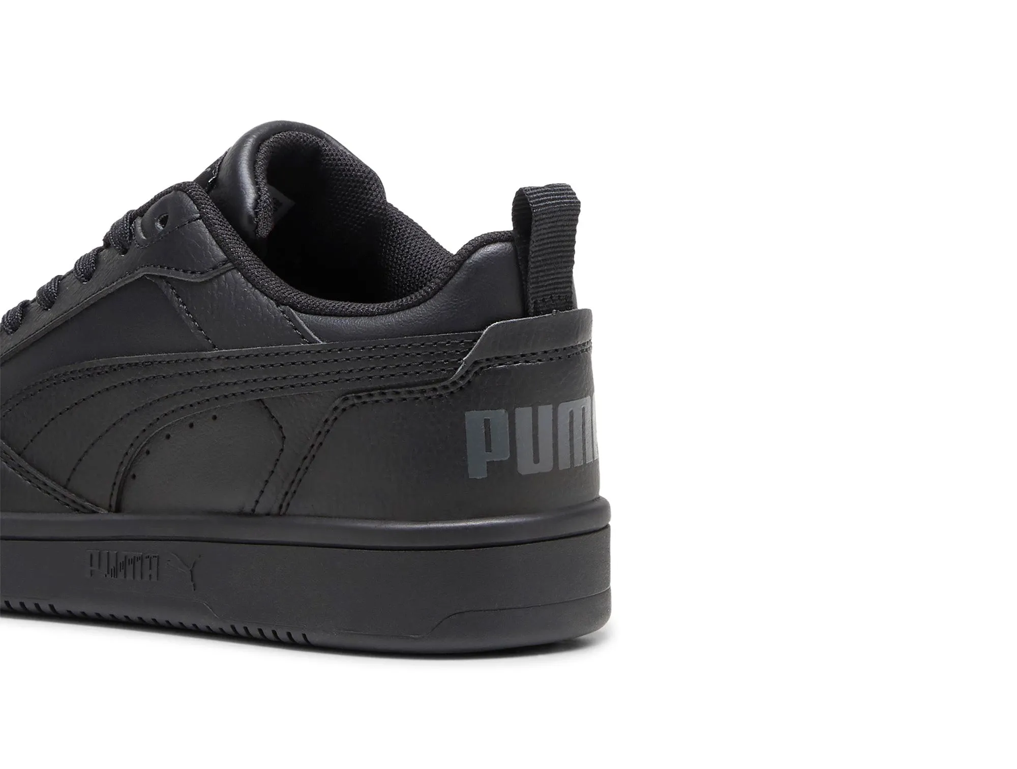 Zapatillas Puma Rebound V6 Cuero Cadete Mono Negro