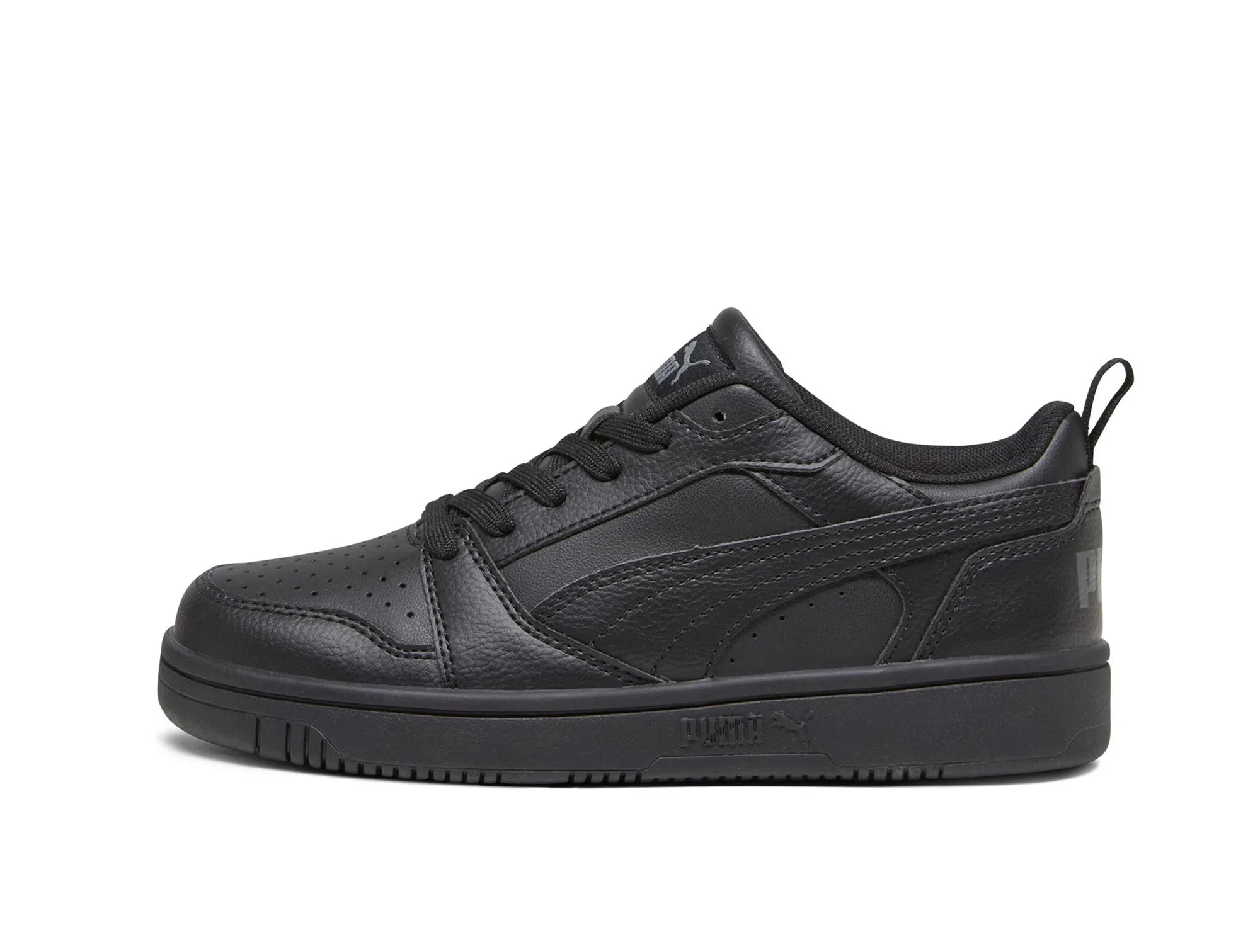 Zapatillas Puma Rebound V6 Cuero Cadete Mono Negro