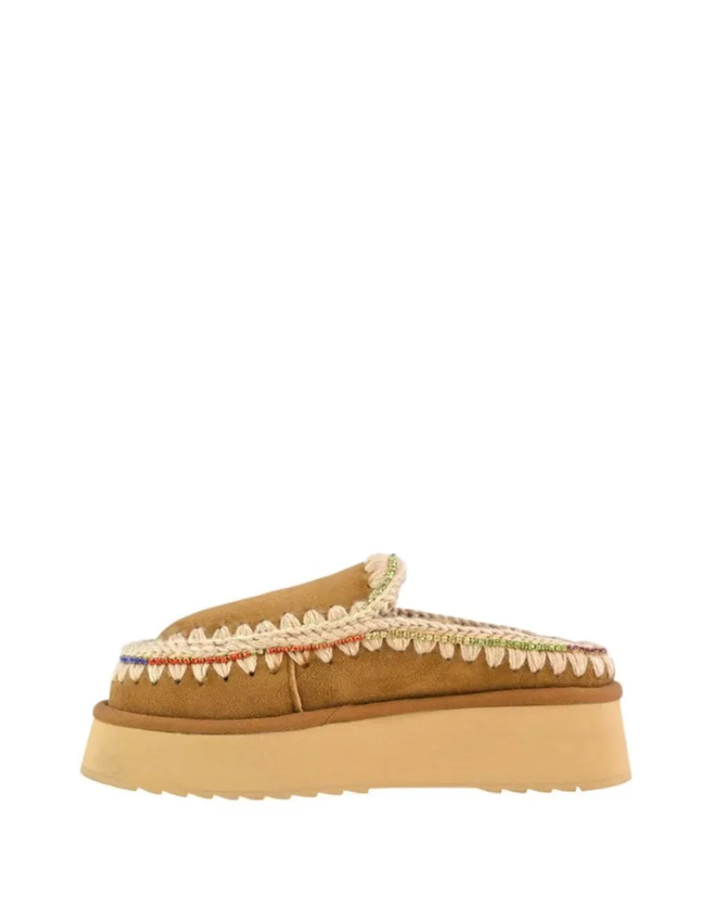 Zuecos MOU Eskimo Platform Rhinestones Marrones Mujer